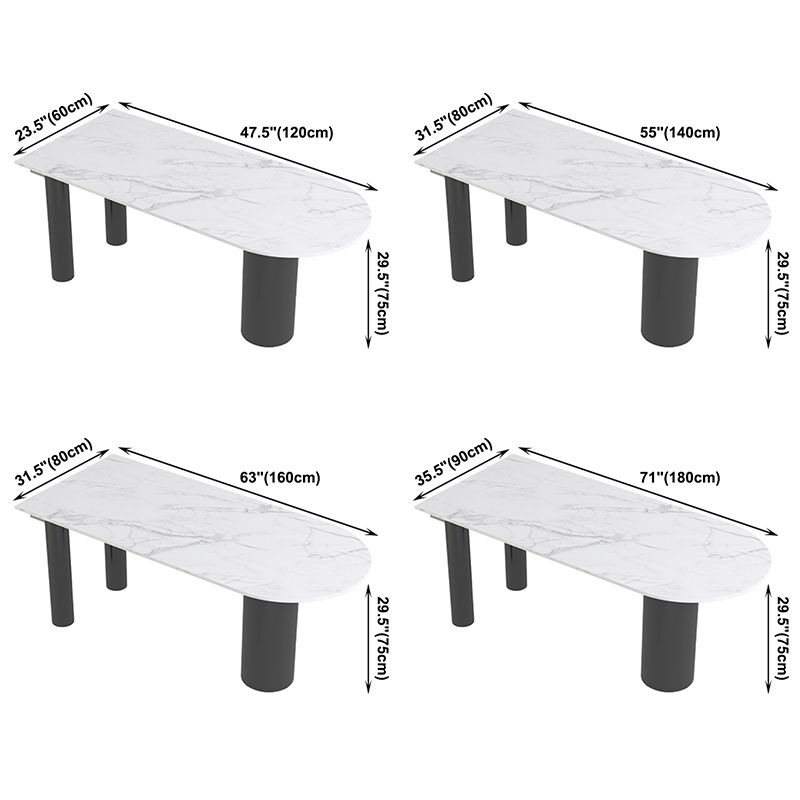 Free Form White Dining Table Sintered Stone Table Contemporary with 3 Legs