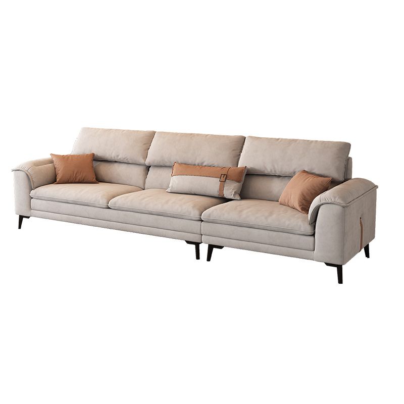 Modern Grey Faux Leather Sofa & Chaise Pillow Top Arm Sofa - 36.22" H