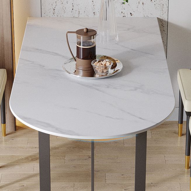 Mesa de comedor contemporánea Mesa de piedra sinterizada con base de trineo para cenar