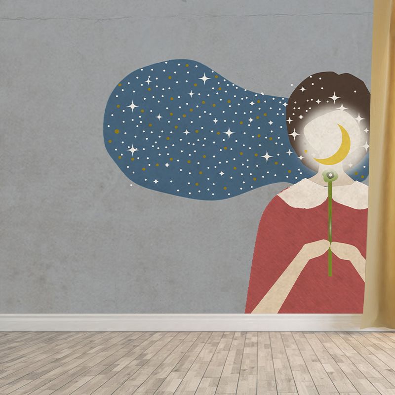 Environment Friendly Wall Mural Wallpaper Watercolor Portraiture Sitting Room Wall Mural