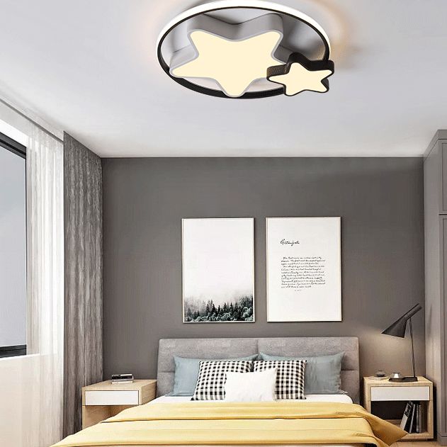Dubbele Pentagram Acryl LED Plafond Licht Kinderen Kamer Creatief Flush-mount Verlichting