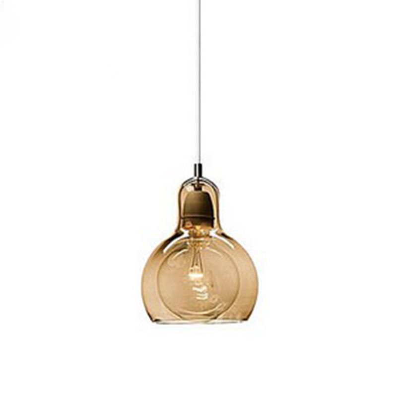 Double-layer Glass Shade Mini Pendant Light Gourd Shaped Contemporary Simplicity Hanging Lamp