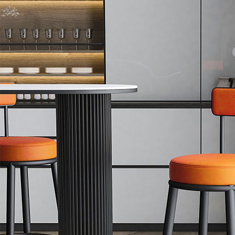 Nordic Glam Style Bar Table Stone and Metal Pub Table- 42"H X 16"W