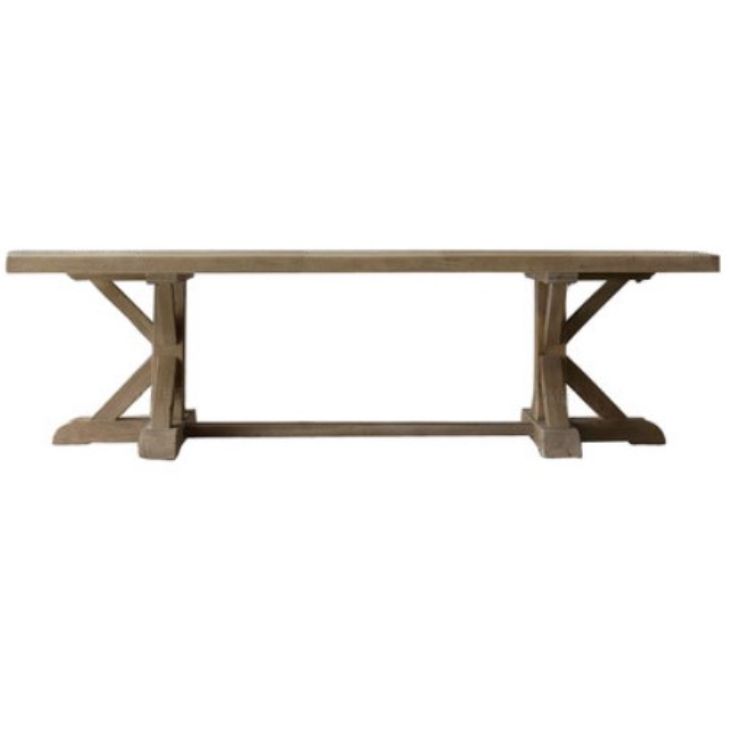 Modern Pine Wooden Table for Restaurant Rectangle Dining Table with Trestle Base