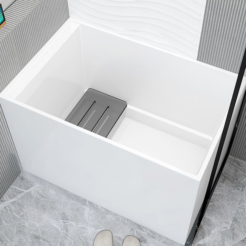 Modern Acrylic White Bathtub Rectangle Back to Wall with Drain Bath Tub
