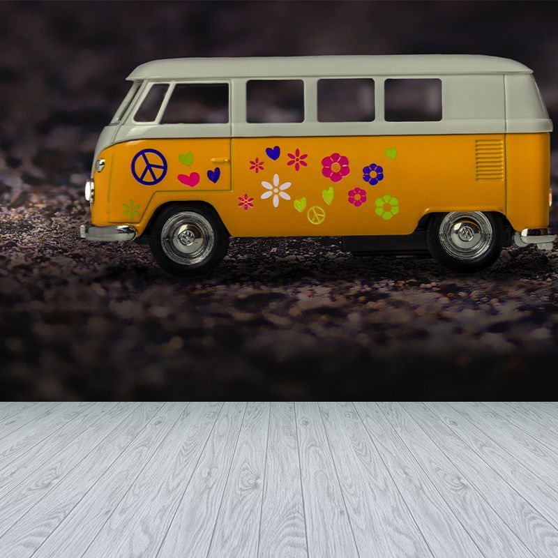 Little Bus Mural Wallpaper Mildew Resistant for Accent Wall Multiple Sizes Available