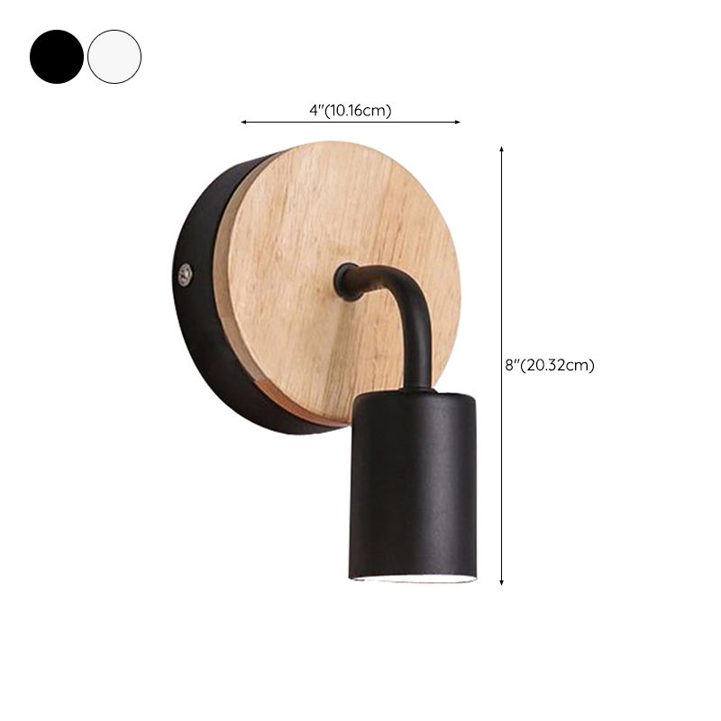Contemporary Wood Wall Sconce Metal Linear Shape Wall Light for Bedroom