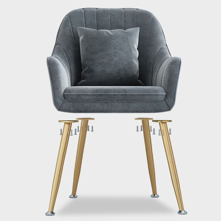 Scandinavian Style Metal Dining Chair Bedroom Solid Back Dining Arm Chairs
