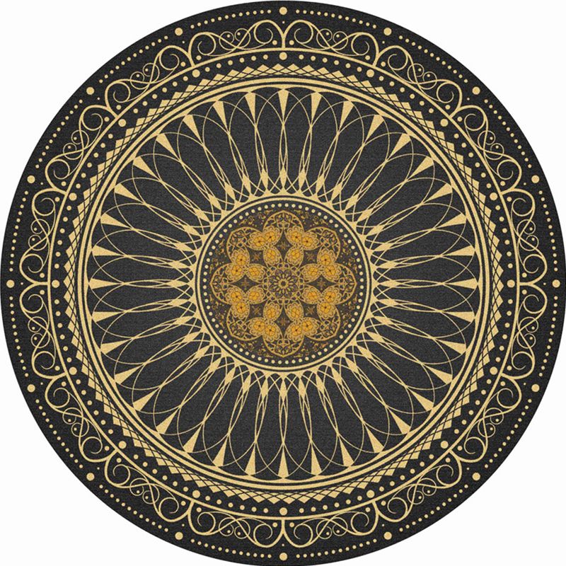 Chic Mandala Print Rug Multi Color Moroccan Carpet Polypropylene Stain Resistant Pet Friendly Non-Slip Backing Rug for Home