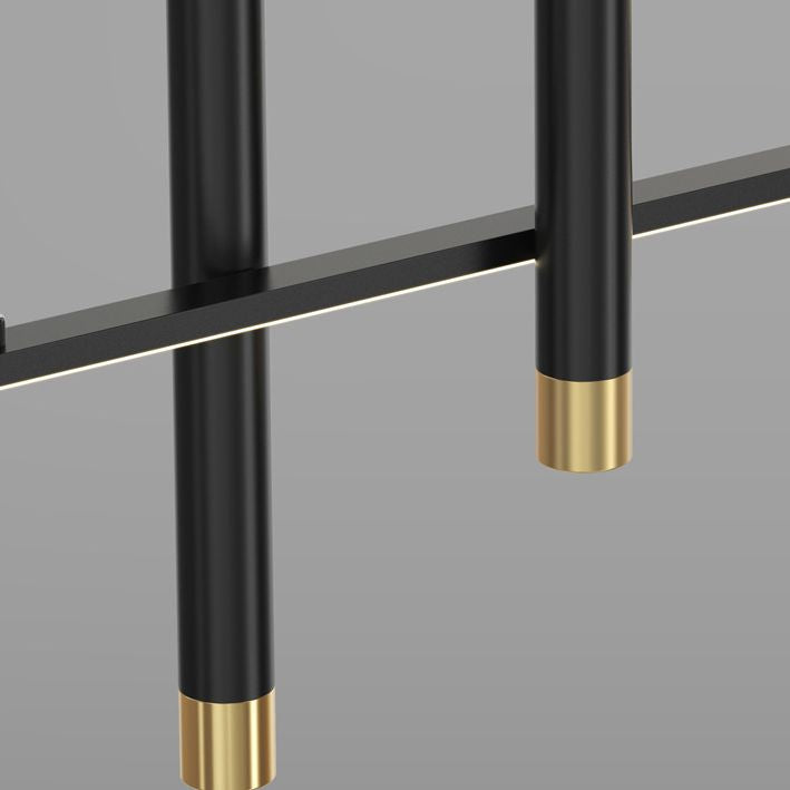 Wrought Iron LED Island Light in Modern Luxury Style Acrylic Linear Pendant Light for Dining Room