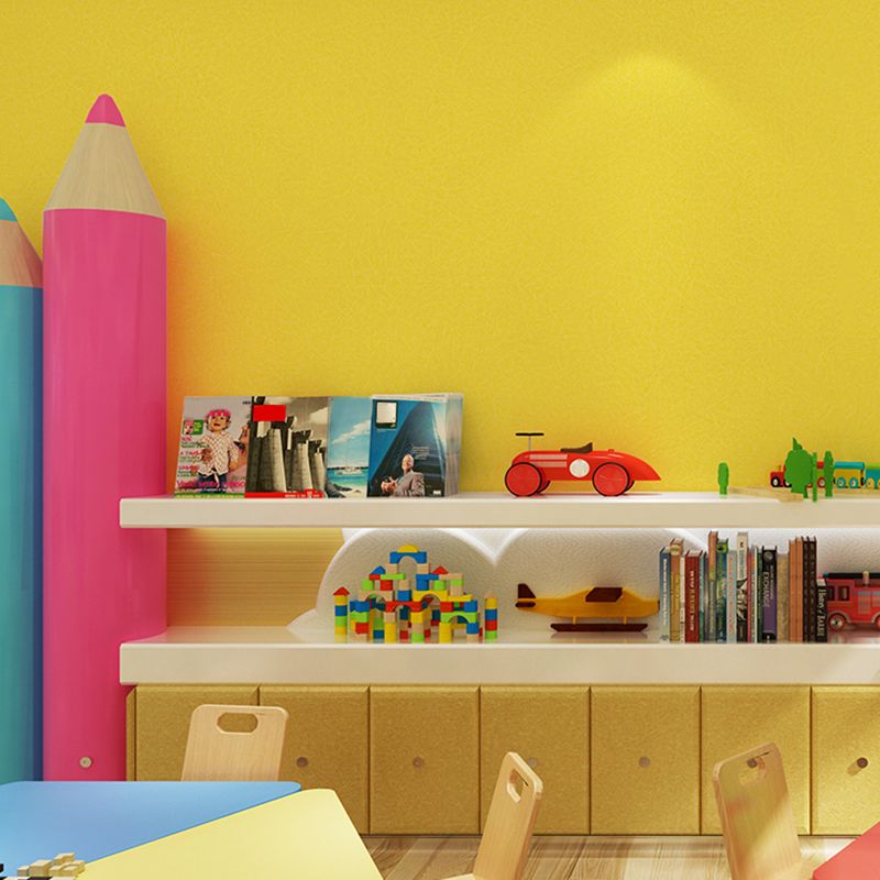 Multi-Color Solid Wallpaper Roll Scandinavian Stain Resistant Wall Decor for Bedroom