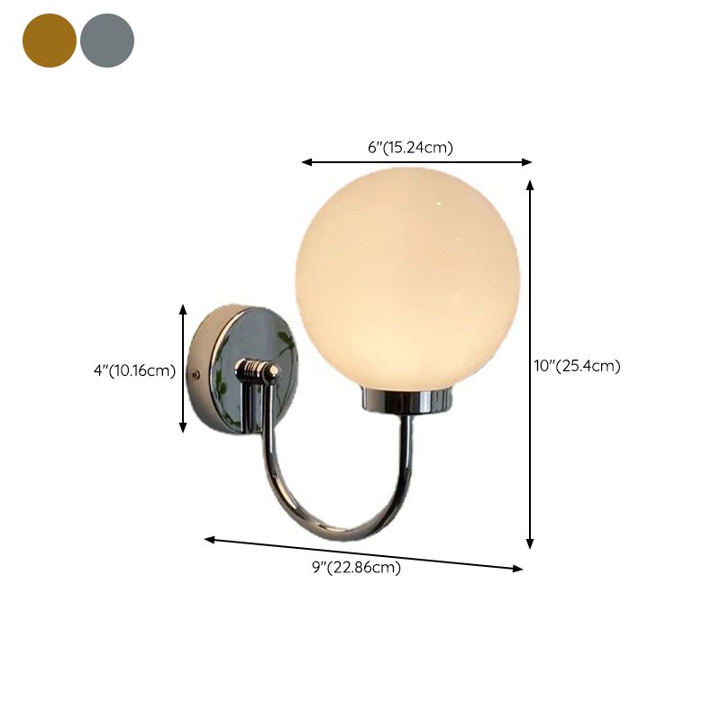Modernism Single Golden/Chrome Wall Mounted Sconce Glass Wall Light for Bedroom