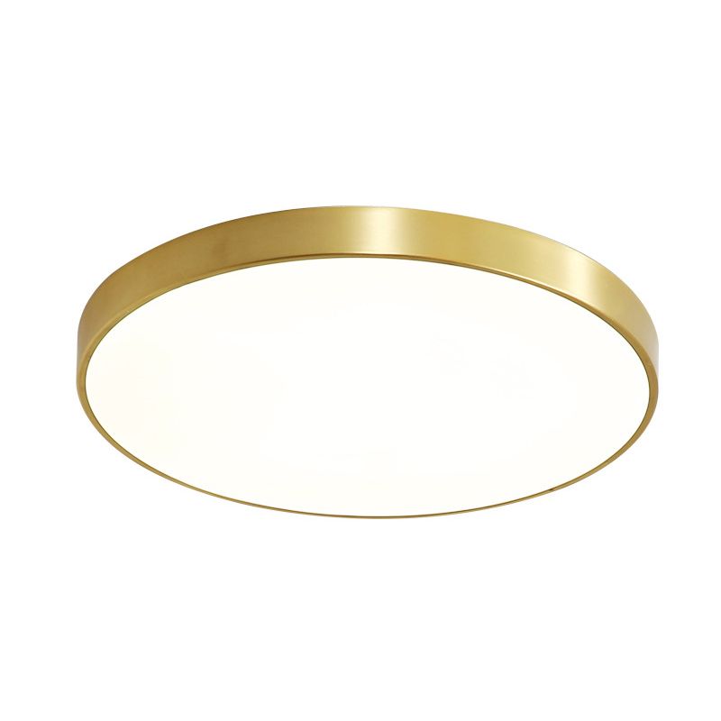 Nordic Modern Style Geometric Ceiling Lamp Copper 1 Light Flush Mount Lamp for Bedroom