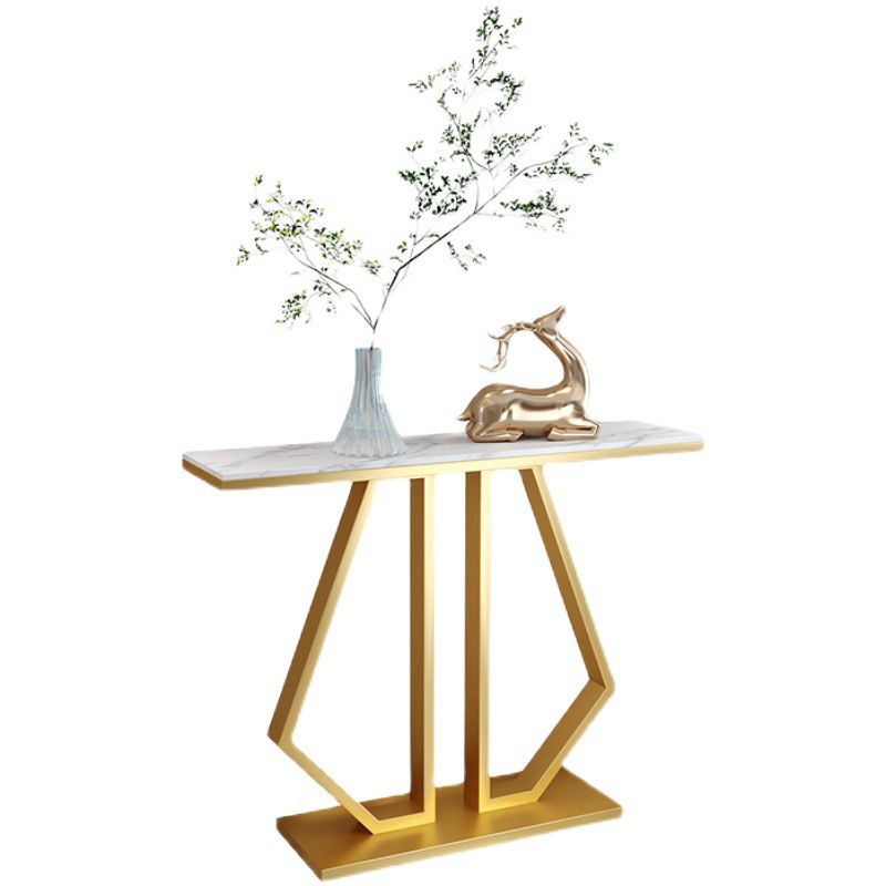 Glam Console Accent Table 11.81" W Sofa Console Table in Marble