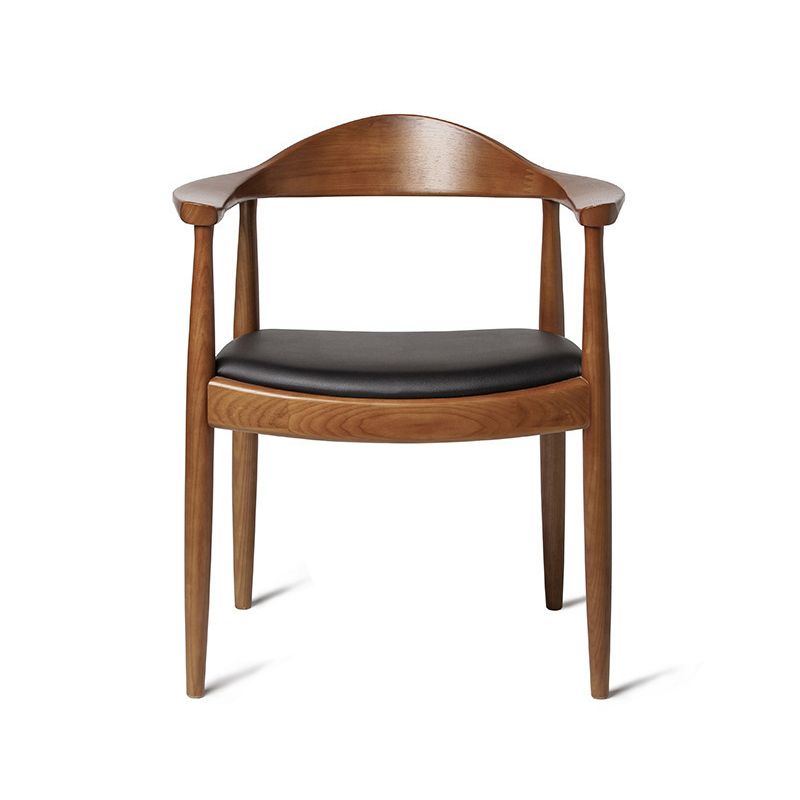 Silla lateral interior escandinava tapizada Silla de comedor de madera con respaldo abierto