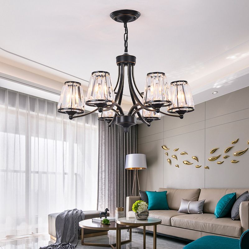 Kristal prisma hangende kroonluchter conische traditionele stijl hanglampverlichting armatuur