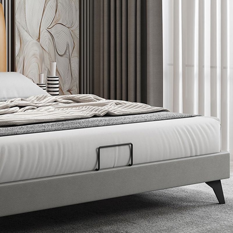 Modern Wooden Headboard with Rectangular Panel and Metal Legs