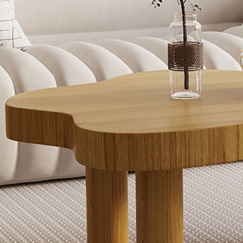 Solid Wood Single Coffee Table 3 Legs Free-Form Coffee Table