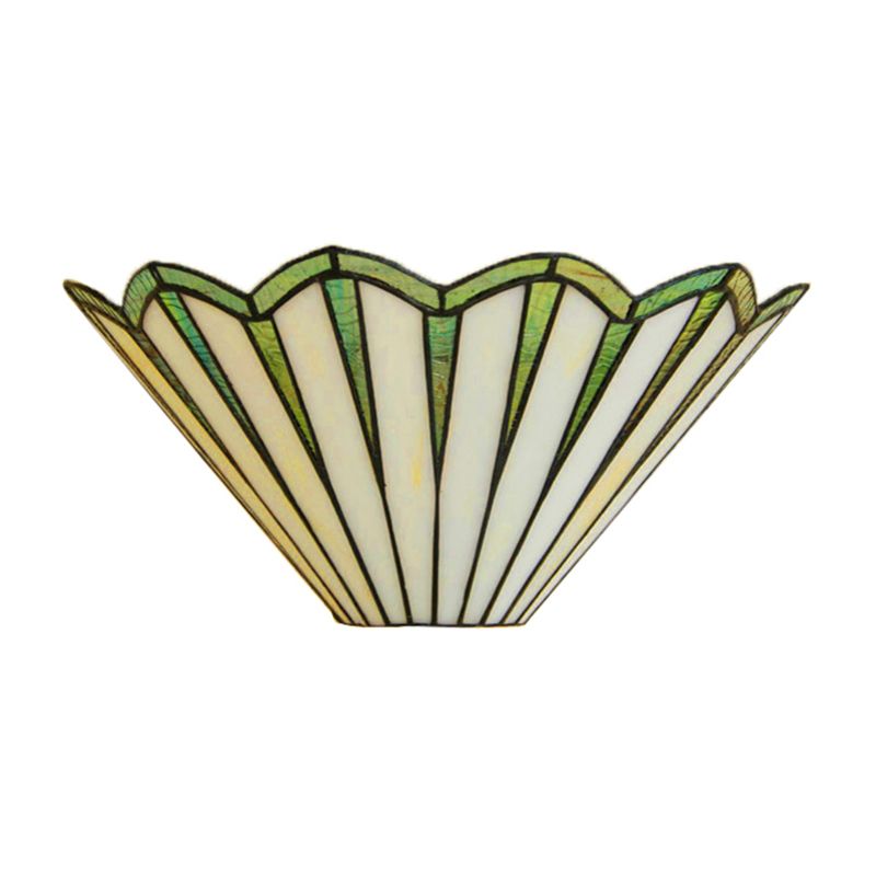 Glass Conical Sconce Light Coffee Shop 1 Light Simple Style Shuttlecock Wall Lamp in Green