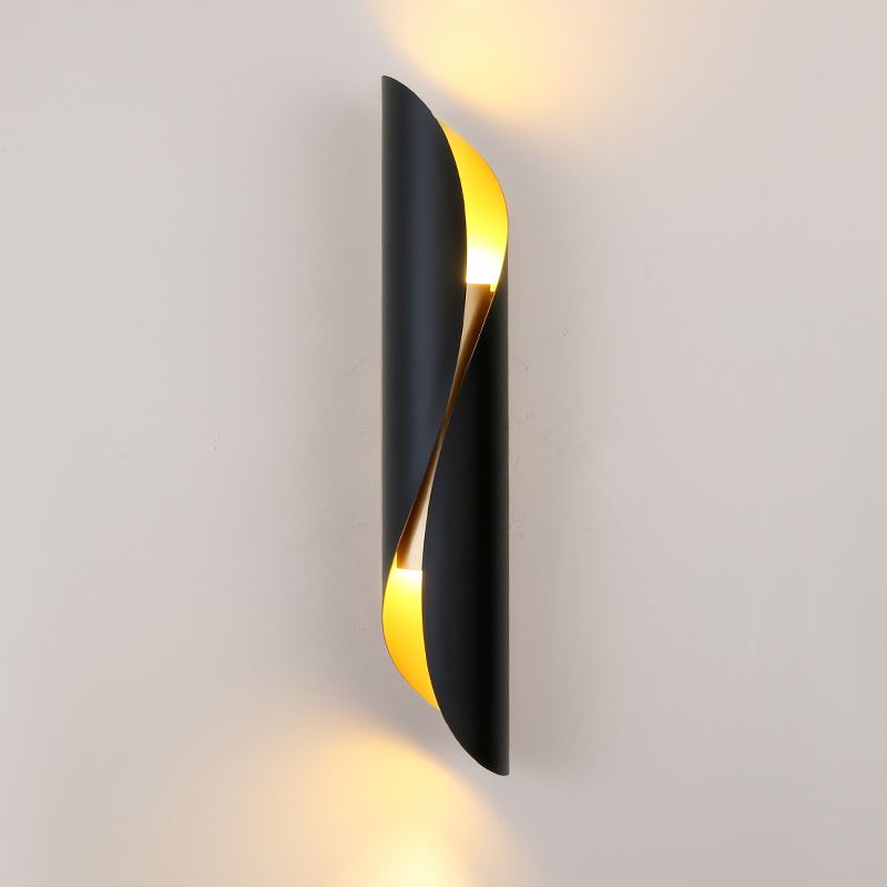 Curved Wall Lighting Fixtures Modern Style 2-Lights Metal Lighting Sconce for Restaurant