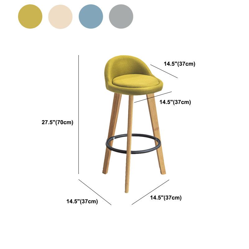 Low Back Armless Counter Stool Modern Bucket Seat Bar Chair with Footrest