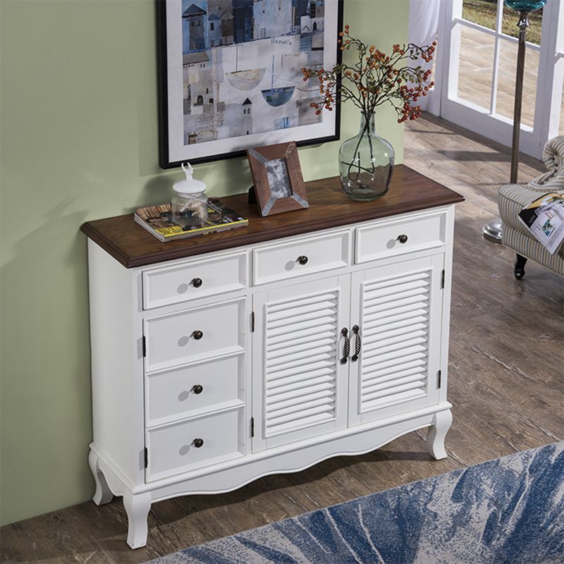 38.18" Tall Wood Rectangular Cabinet 3 - Drawer and 2 - Door Accent Chest