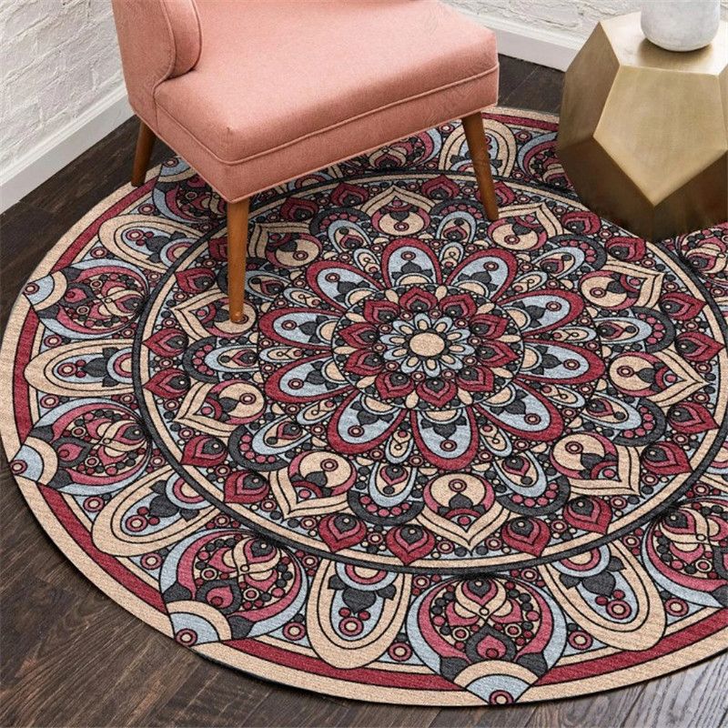 Exotic Moroccan Rug Multi Color Flower Pattern Rug Anti-Slip Pet Friendly Stain Resistant Carpet for Home
