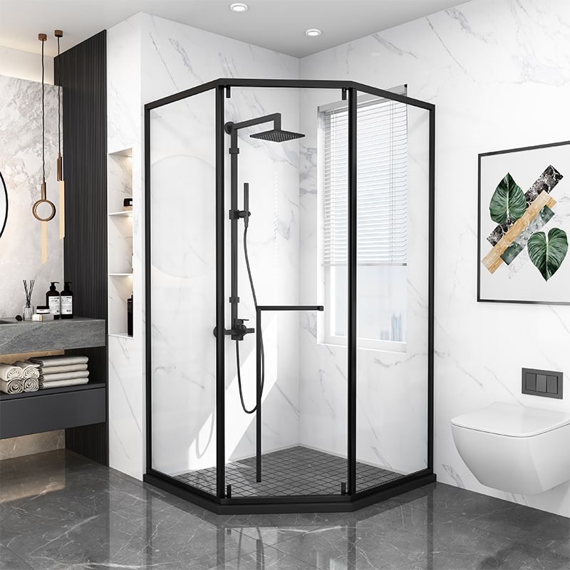 Single Sliding Door Shower Door Diamond Shape Glass Shower Screen