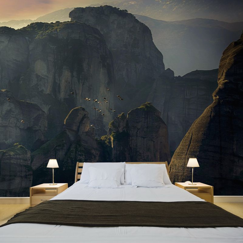 Horizontal Photography Mountain Landscapes Mural Eco-friendly Wallpaper for Home