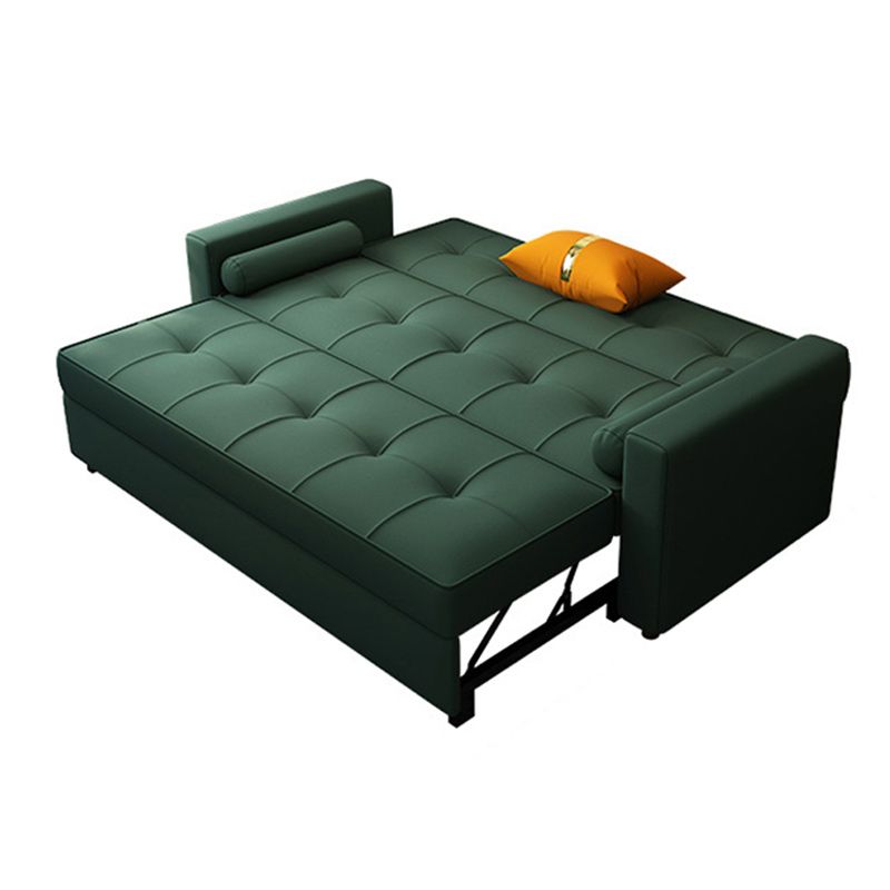 Square Arms Futon Foldable Pillow Included Sleeper Sofa with Storage