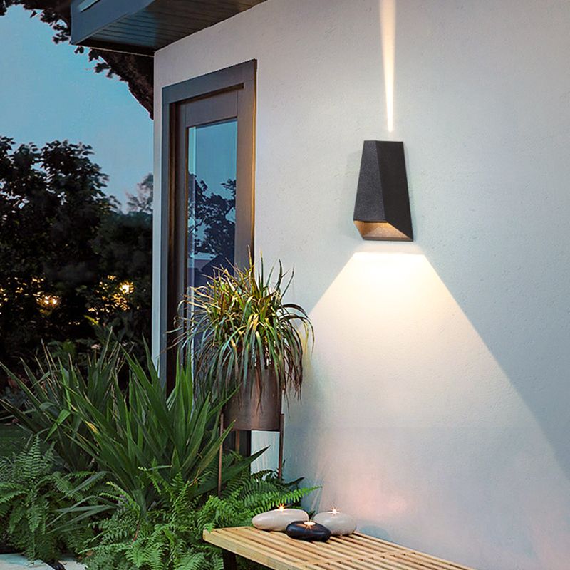 Lámpara de montaje de pared de aluminio moderna de 2 luces apliques de pared al aire libre para jardín
