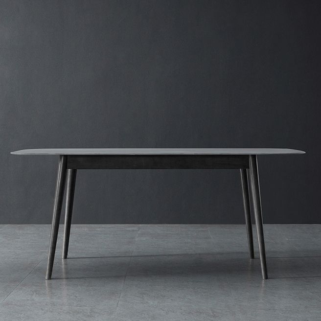 Modern Style Gray Stone Table Rectangle Dining Table for Kitchen