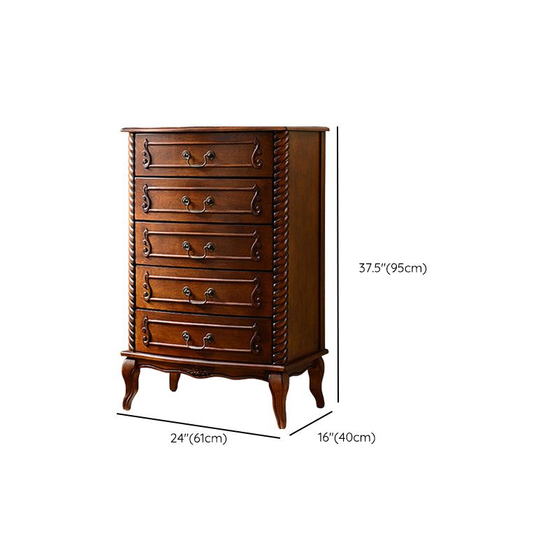 Mid-Century Modern Rectangle Chest/Cabinet with Drawers in Rubberwood