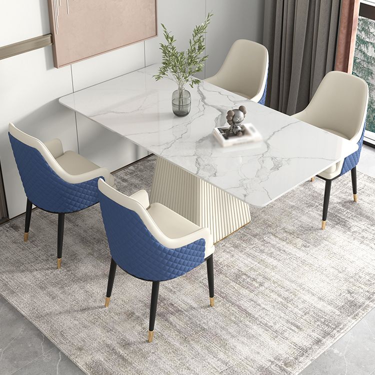 Nordic Sintered Stone Top Dining Set Rectangle 1/2/5/7 Pieces Dining Table with Chairs