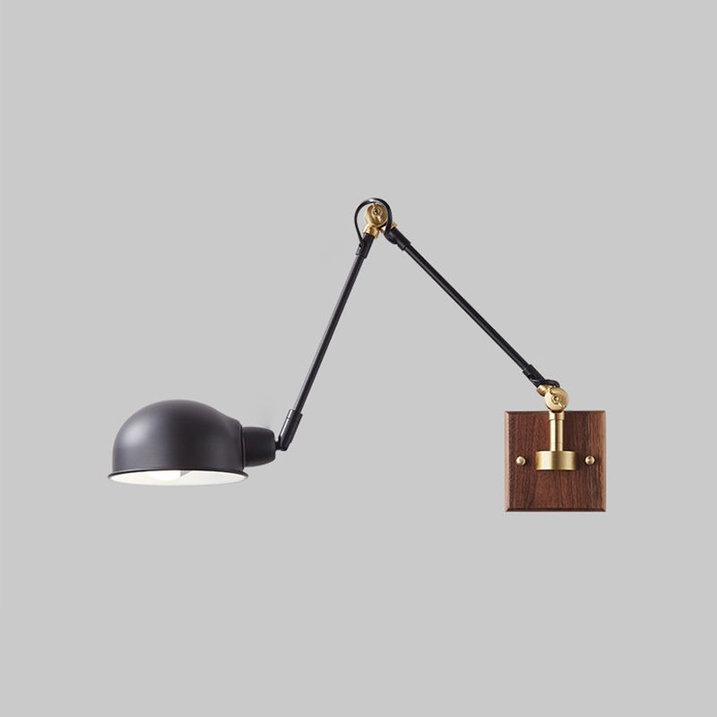 Single Brown Finish Modernism Wall Mounted Sconce Metallic Wall Light