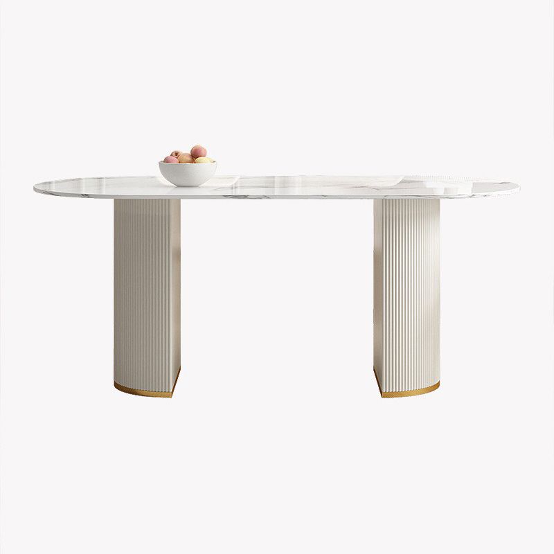 Nordic Glam Sintered Stone Dining Table Set 1/4/5/7 Pieces Oval Dining Table Set for Home