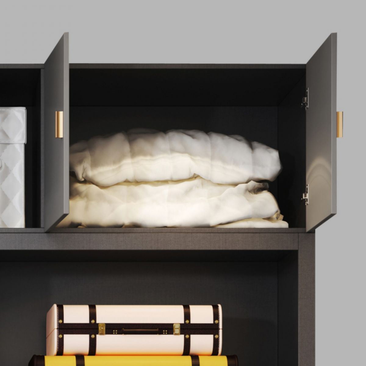 Modern Wood Freestanding Wardrobe Soft Close Drawer and Doors Wardrobe