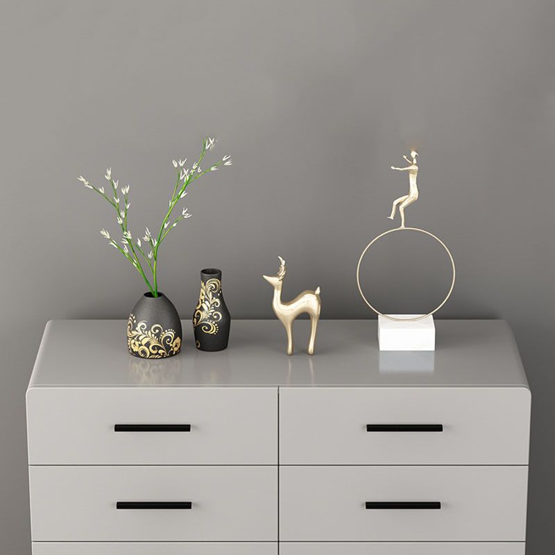 Contemporary Bedroom Chest 16" Wide Storage Chest in Gray with Drawers