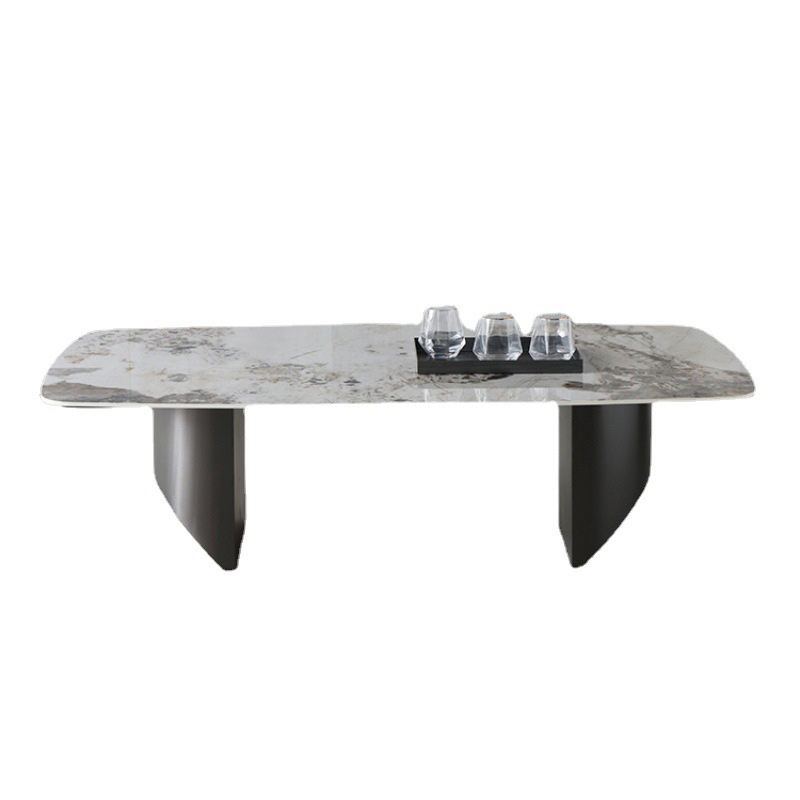 Contemporary Slate Rectangle Coffee Table Standard Single Coffee Table
