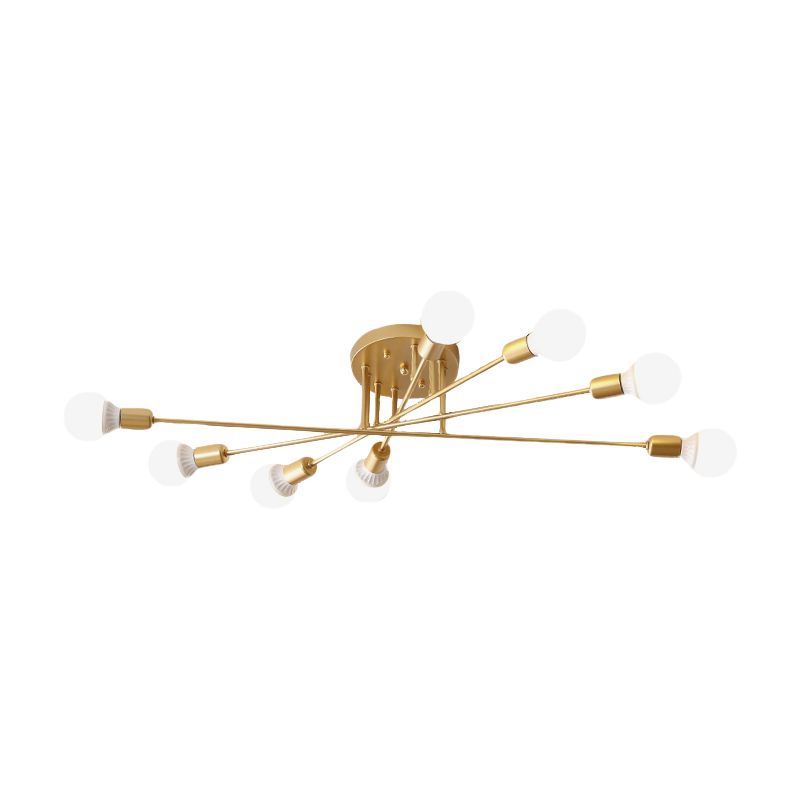 6/8/10 lampen slaapkamer semi-inbouwlamp met zichtbare lamp moderne metalen goud/zwarte plafondlamp