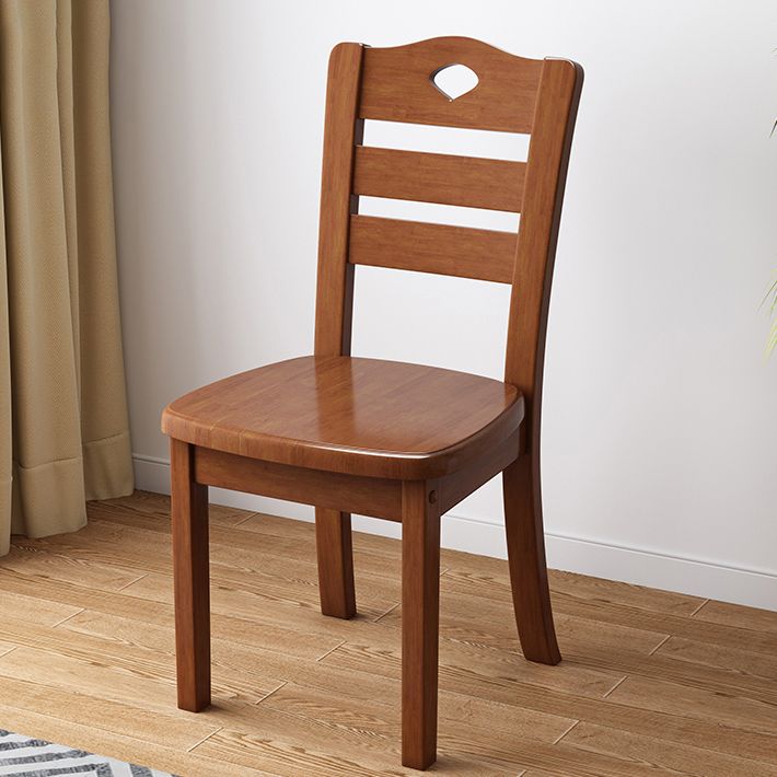 Contemporary Indoor-Outdoor Wood Chair Home Armless Ladder Back Dining Chair