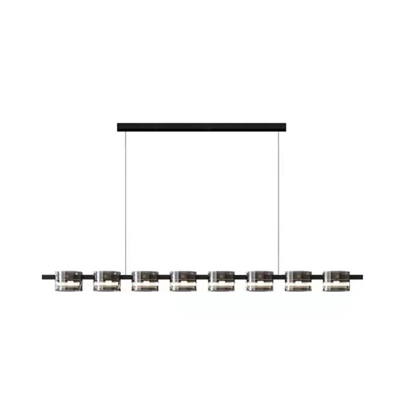 1 Light Chandelier Lighting Fixtures Modern Glass Hanging Lamp Kit in Black