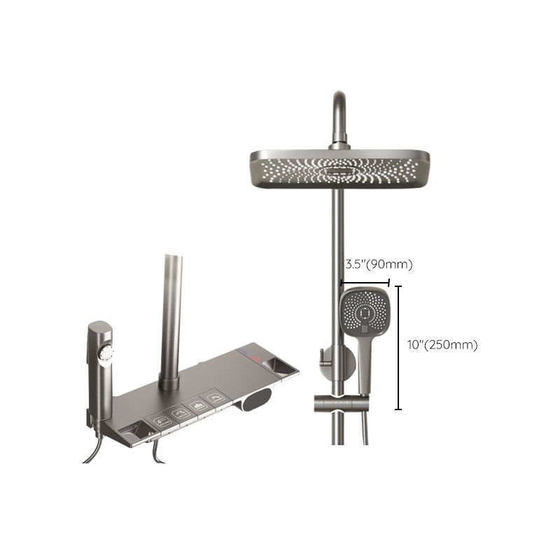Shower Set Grey Shower Arm Swivel Showerhand Wall Mounted Shower Set