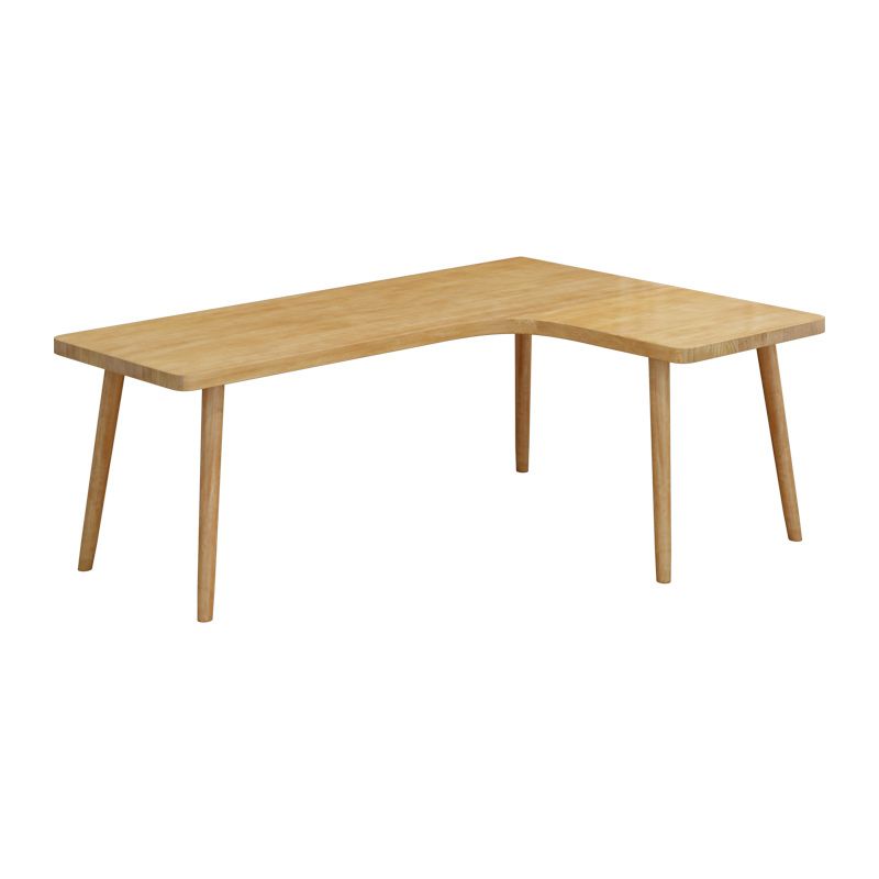Modern Style L-Shape Writing Table Solid Wood Office Working Desk