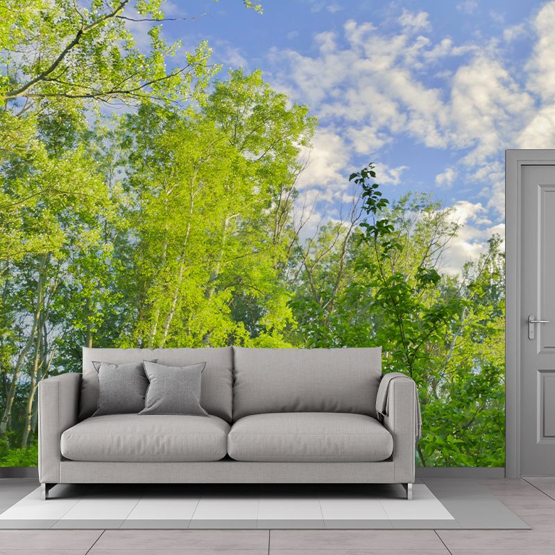 Forest Tree Contemporary Mural Decal Sitting Room Water Resistant Wall Decor