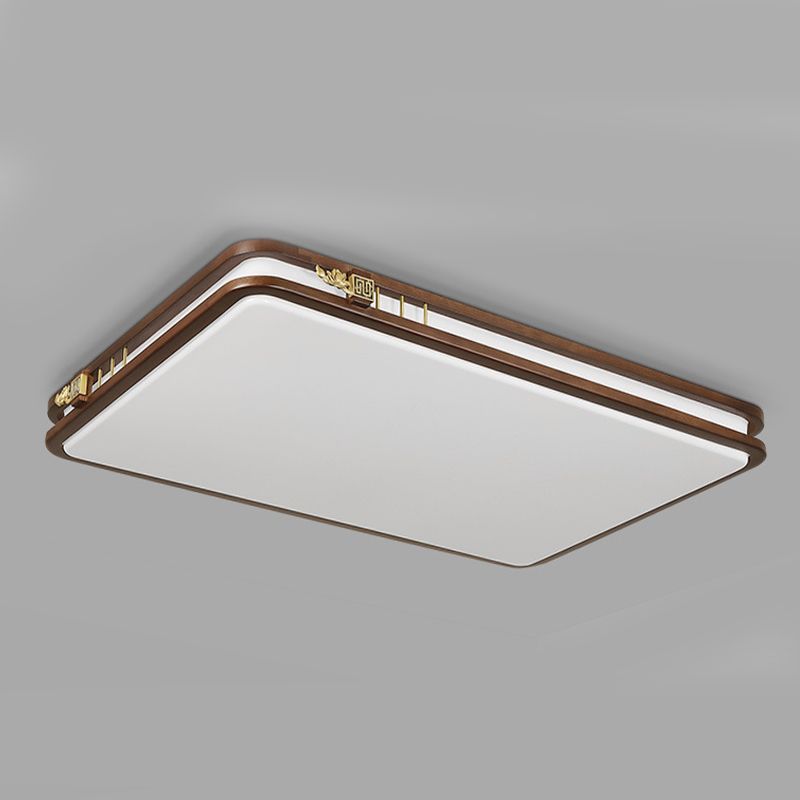 Geometric Flush Mount Fixture Modern Wood Flush Light for Living Room