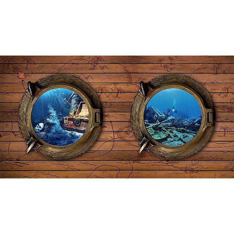 Decorative Undersea and Wood Mural Custom-Made Wall Decor for Coffee Shop