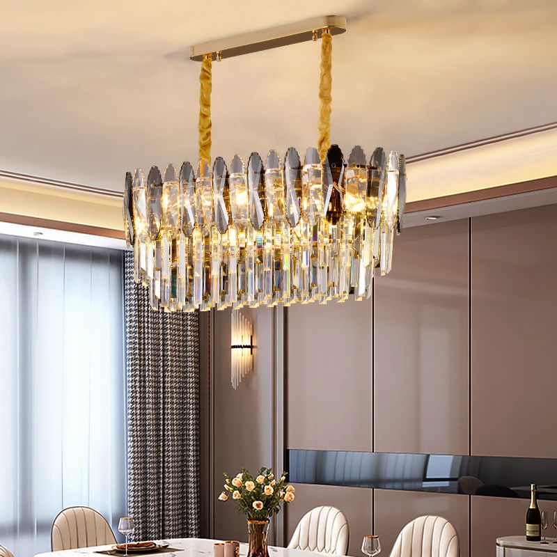 Geometric Pendant Lights Modern Crystal Pendant Lighting Fixture in Gold