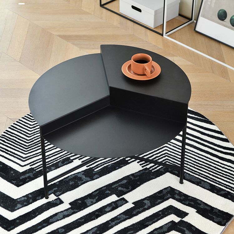 Round Iron Coffee Table 17.71" High 3 Legs Coffee Cocktail Table