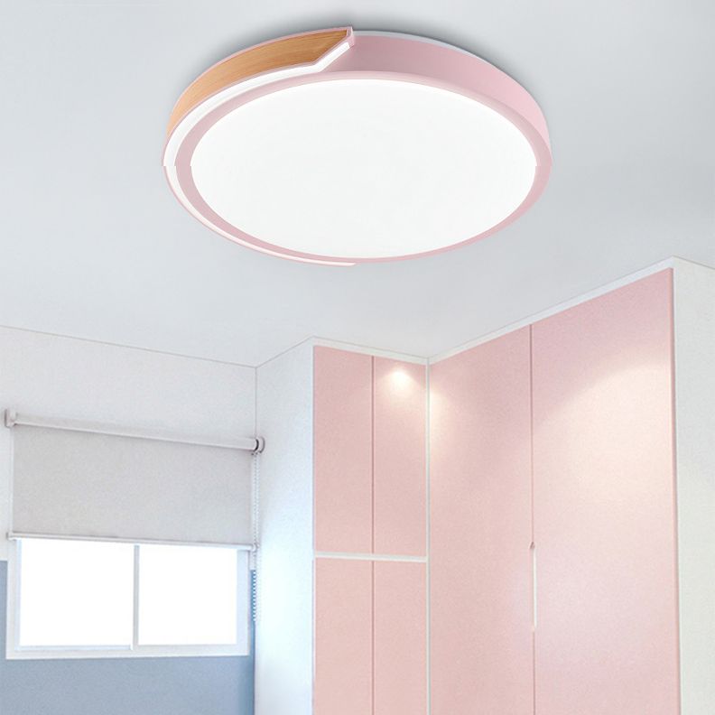Modern Style Circle Shape Ceiling Light Metal 1 Light Ceiling Lighting for Bedroom